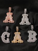 Initials Letter Pendant Necklace, Rhinestone Decor Chain Necklace, Hip Hop Jewelry for Party, Daily Decor, Trendy All-match &...