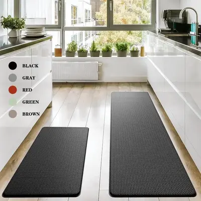 Kitchen Mat, Kitchen Carpet, Cushioning Anti-fatigue Kitchen Mat, Non-slip Standing Table Mat, Waterproof Kitchen Carpet Set,...