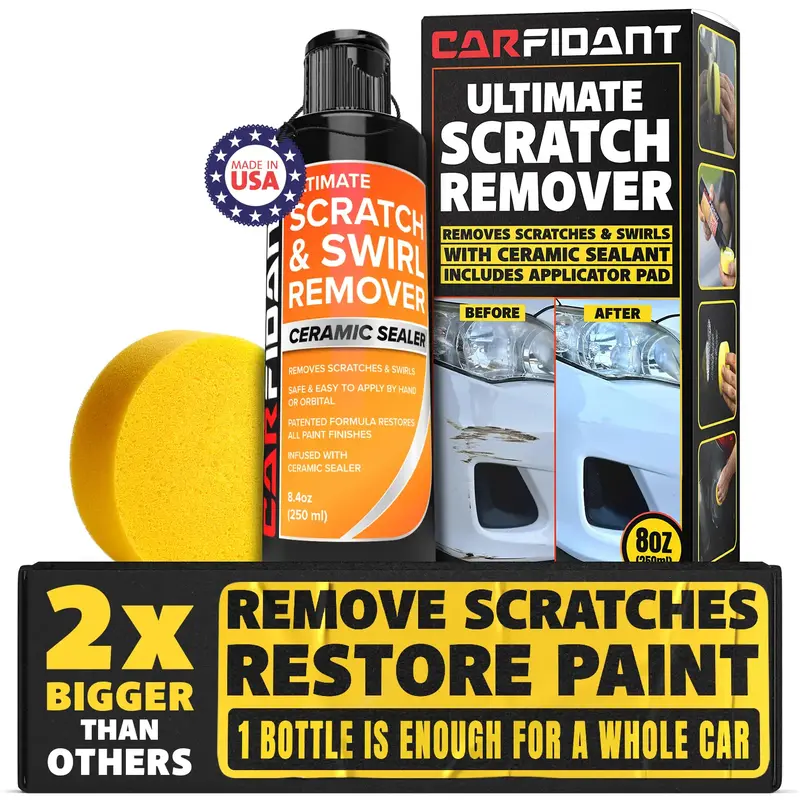 Carfidant Ultimate Scratch & Swirl Remover Kit - 250ml Ceramic Sealant Formula for Light Scratches & Swirls - Car Detailing &...