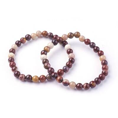 Natural Mookaite Beads Stretch Bracelets