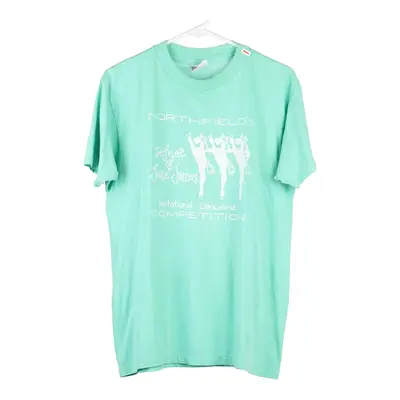 Hanes T-Shirt - Large Blue Cotton