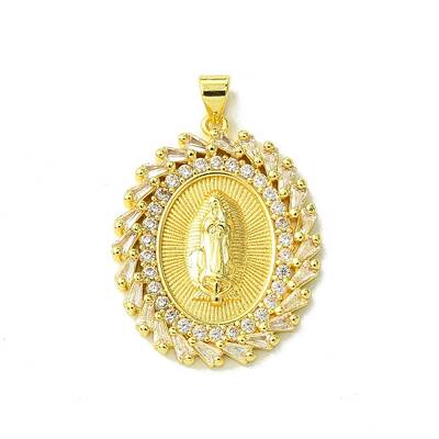 Real 18K Gold Plated Brass Micro Pave Cubic Zirconia Pendants