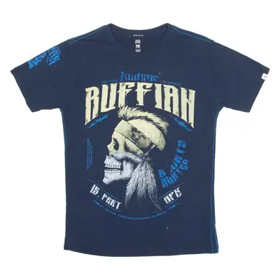 YAKUZA PREMIUM COLLECTION Ruffian Mens T-Shirt Blue Crew Neck M