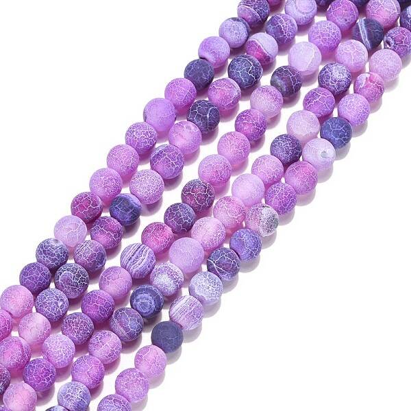 Natural Crackle Agate Beads Strands