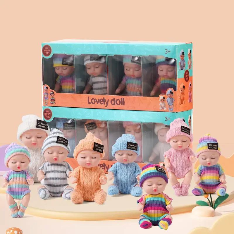 Knitted Clothes Reborn Doll (4 Counts/set), Cute Reborn Doll with Knitted Clothes, New Reborn Doll with Knitted Clothes, Birt...