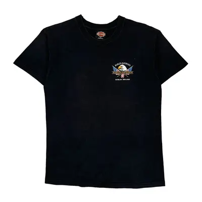 Dublin Ireland Harley Davidson Graphic T-Shirt - Large Black Cotton