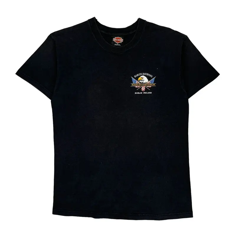 Dublin Ireland Harley Davidson Graphic T-Shirt - Large Black Cotton