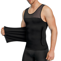 Men's Compression Shirt Slimming Vest Waist Trainer Tank Top, Tummy Control Shapewear, Workout Undershirt for Moobs Binder ru...