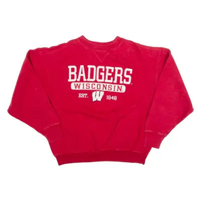 Badgers Wisconsin Womens Sweatshirt Red 80s L