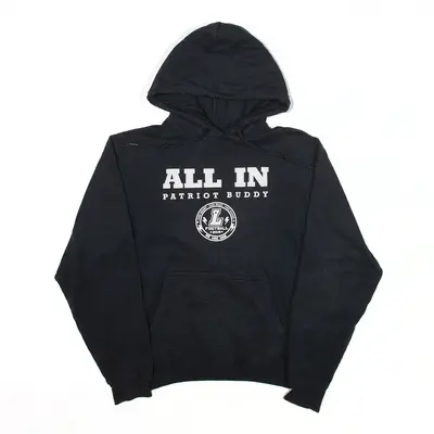 PORT & COMPANY All In Patriot Buddy Hoodie Black Pullover USA Mens S