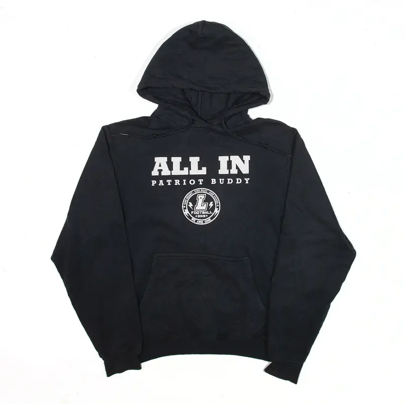 PORT & COMPANY All In Patriot Buddy Hoodie Black Pullover USA Mens S