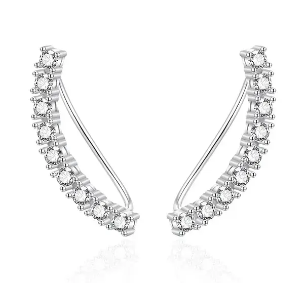 Agato AGT-E083VW Shiny Silver Long Earrings