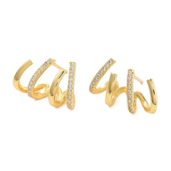 Rack Plating Claw Brass Clip-on Earrings