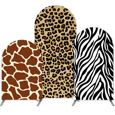 Aperturee Animal Pattern Double Sided Party Arch Backdrop Kit | Round Arch Backdrop Cover | Chiara Wall Backdrop Diy | Custom...
