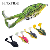 FINXTIDE 5PCS Top Water Soft Frog Bass Fishing Lures Kit, Double Propeller Legs,  Thickened Silicone Skin, Bigger Splash More...