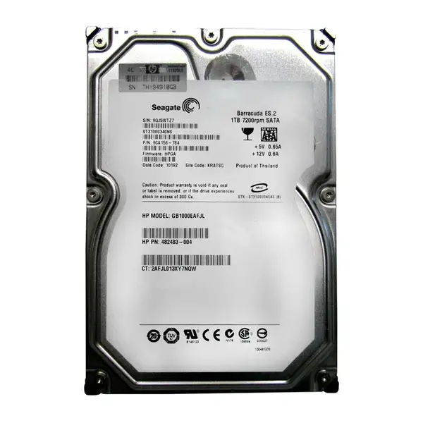 482483-004 HP 1TB 3Gb/s SATA 7200 3.5-Inch Hard Drive