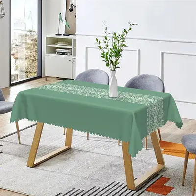 Dark Green Traditional Pattern Dining Tablecloth - Aperturee