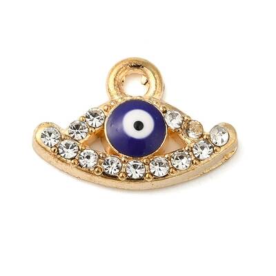 Alloy Enamel Rhinestone Glass Pendants