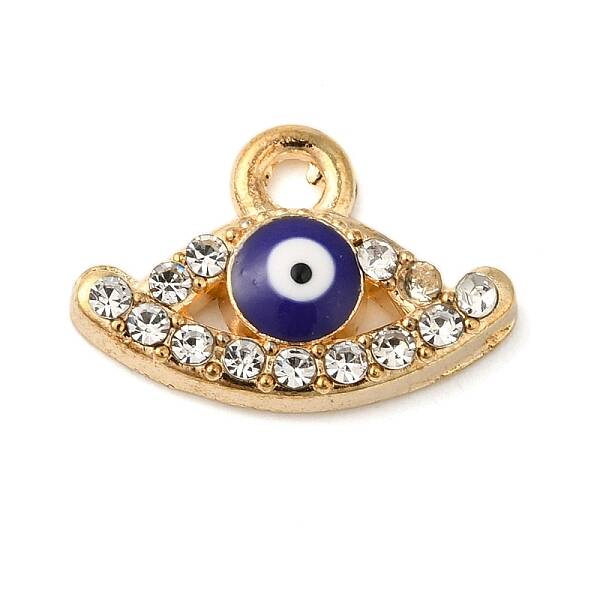 Alloy Enamel Rhinestone Glass Pendants