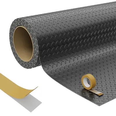 Garvee Heavy Duty Diamond Plate PVC Garage Floor Mat, 7.5x17 ft, 2.0mm Thick, Waterproof Non-Slip Protector Roll, Double-Side...