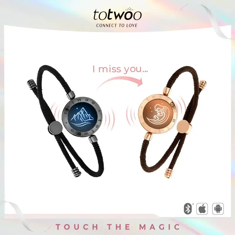 totwoo Mountain&Sea Touch Bracelets Long Distance  Functional Love Connect Gift For Boyfriend or Girlfriend or your Family
