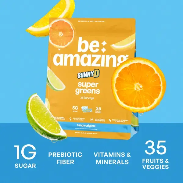 Be Amazing Super Greens Powder Supplement | Fiber for Digestion | Digestive Enzymes | Gut Health | Superfoods | Antioxidants ...