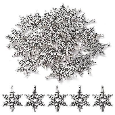 Christmas Snowflake Tibetan Style Alloy Pendants