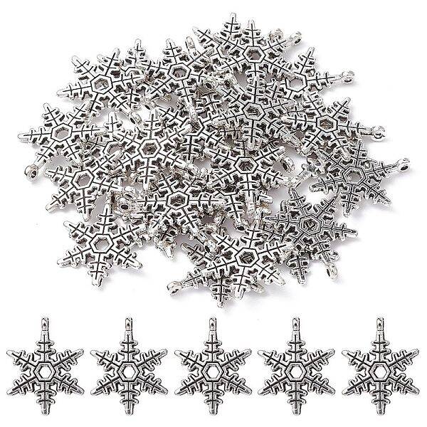Christmas Snowflake Tibetan Style Alloy Pendants