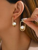 Faux Pearl Decorated Dangle Earrings, Elegant Jewelry for Women for Party, Daily Clothing Decor, Trendy All-match Clean Girl ...