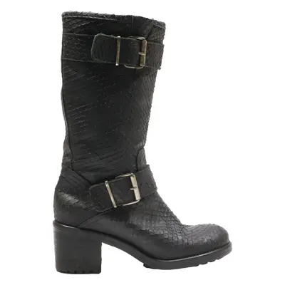High Boots Black Leather Womens UK 5