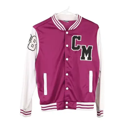Age 14 Clare Sport Baseball Jacket - Medium Pink Polyester Blend