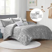 Comforter Set with Soft Microfiber Comforter, Sham & Decorative Pillows, 2 Standard Shams & 1 Oblong & 1 Square Decorative Pi...