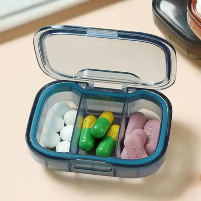 Portable Mini Pill Box, 1 Count Multi-grid Pill Storage Box, Pill Organizer, Food Storage Container for Home Kitchen, Kitchen...