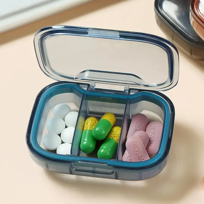Portable Mini Pill Box, 1 Count Multi-grid Pill Storage Box, Pill Organizer, Food Storage Container for Home Kitchen, Kitchen...