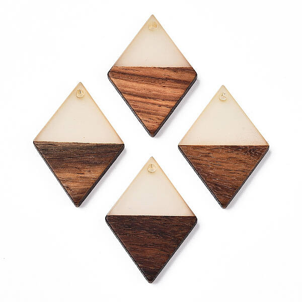 Walnut Wood & Luminous Glow in the Dark Resin Pendants