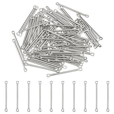 80Pcs 304 Stainless Steel Connector Charms