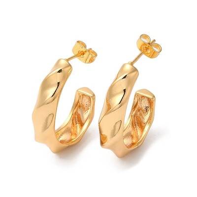 Rack Plating Brass Round Stud Earrings