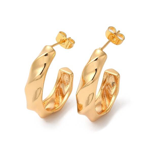 Rack Plating Brass Round Stud Earrings