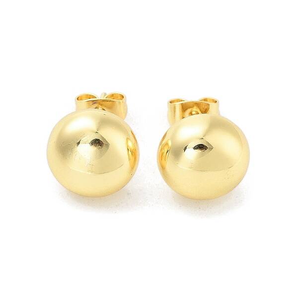 Flower/Round Rack Plating Brass Stud Earring