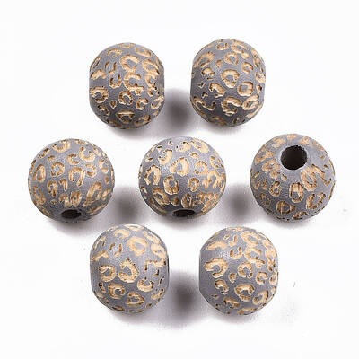 Painted Natural Wood Beads