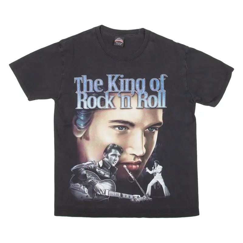 ROCK TEES Elvis Presley Mens Band T-Shirt Black L