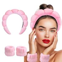GOOGOO Bubble Skincare Headbands with Face Wash Wristbands for Women and Teen Girl, Spa Headband and Wristband Set,for Makeup...