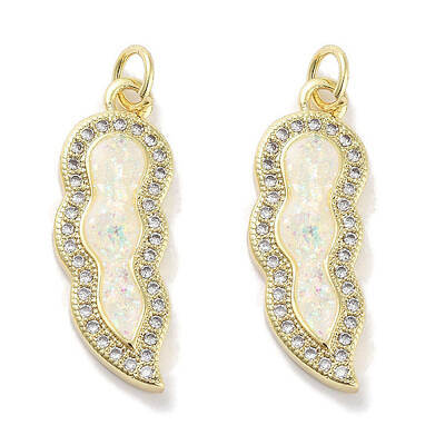 Brass Micro Pave Clear Cubic Zirconia Pendants