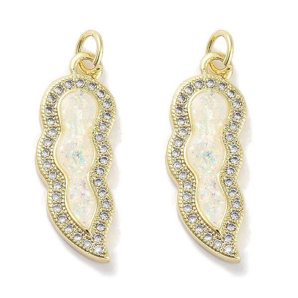 Brass Micro Pave Clear Cubic Zirconia Pendants