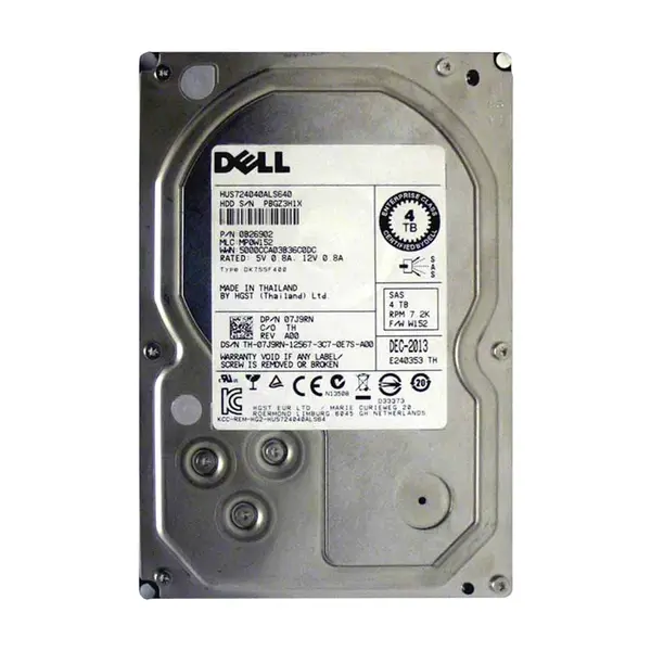 07J9RN Dell 4TB 6Gb/s SAS 7200 3.5-Inch Hard Drive