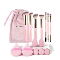 Professional Makeup Tool Set, 15pcs/set Blender Sponge Brushes & Powder Puff & Velvet Bag, Soft Sponge Pads Sponge Kit Cosmet...