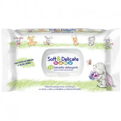 Fria Soft & Delicate Baby Wipes 72 pcs. With Lid