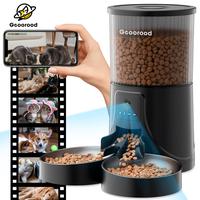 Geoorood Automatic Pet Feeder with Camera, 1080P HD Video , 2.4G WiFi Pet Feeder with 2-Way Audio, 4L Large Capacity, Dual Bo...