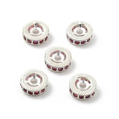 Brass Micro Pave Cubic Zirconia Beads