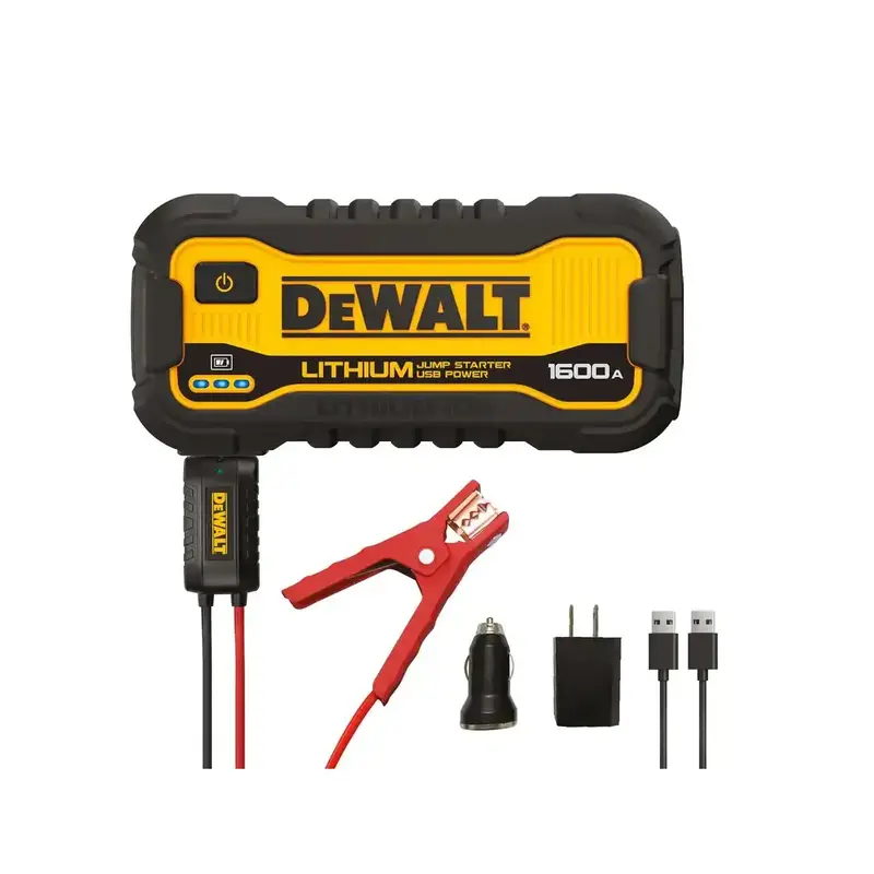 DEWALT 1600 Peak Amp Lithium Jump Starter with USB Power Bank DXAELJ16 Compact